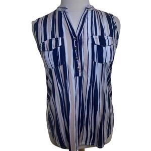 Ava + Grace stripe ￼sleeves top size Large